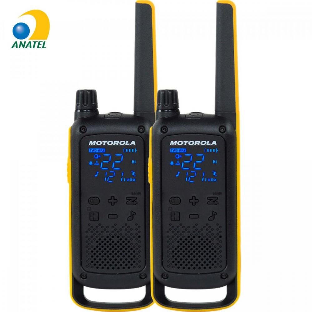 Rádio Comunicador Talkabout 35km T470br Amarelo/Preto Motorola - Caixa com 2 Rádios (1 Par)