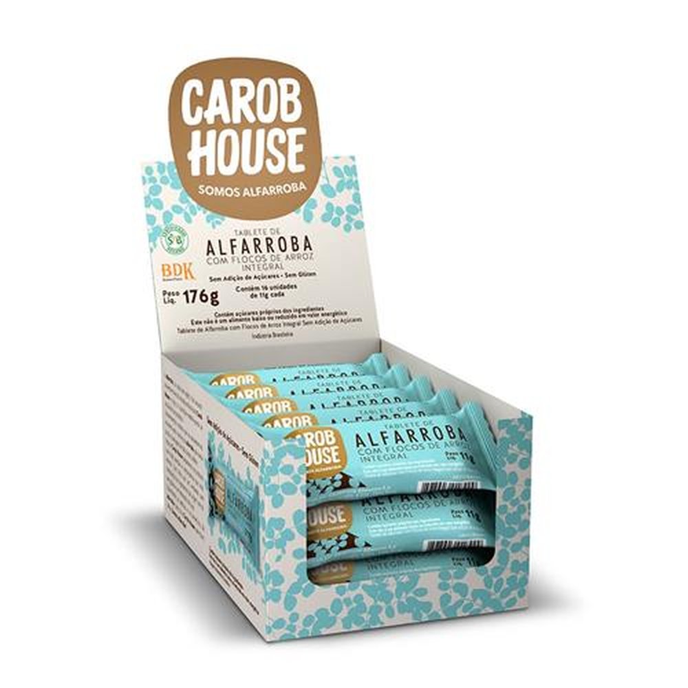 Alfarroba flocos de arroz integral 11g cx 16 un Carob House