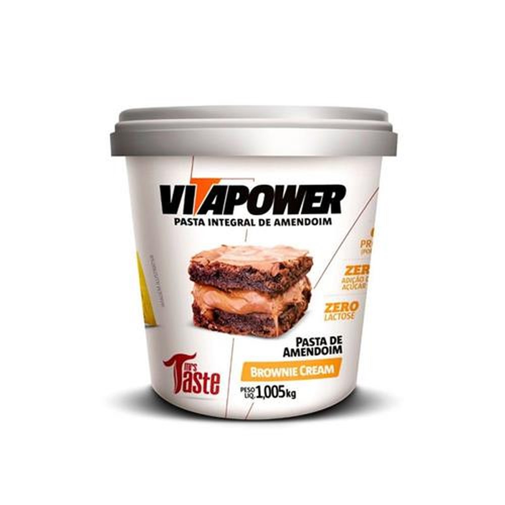 Pasta de amendoim Brownie Cream Vitapower 1,005 Kg