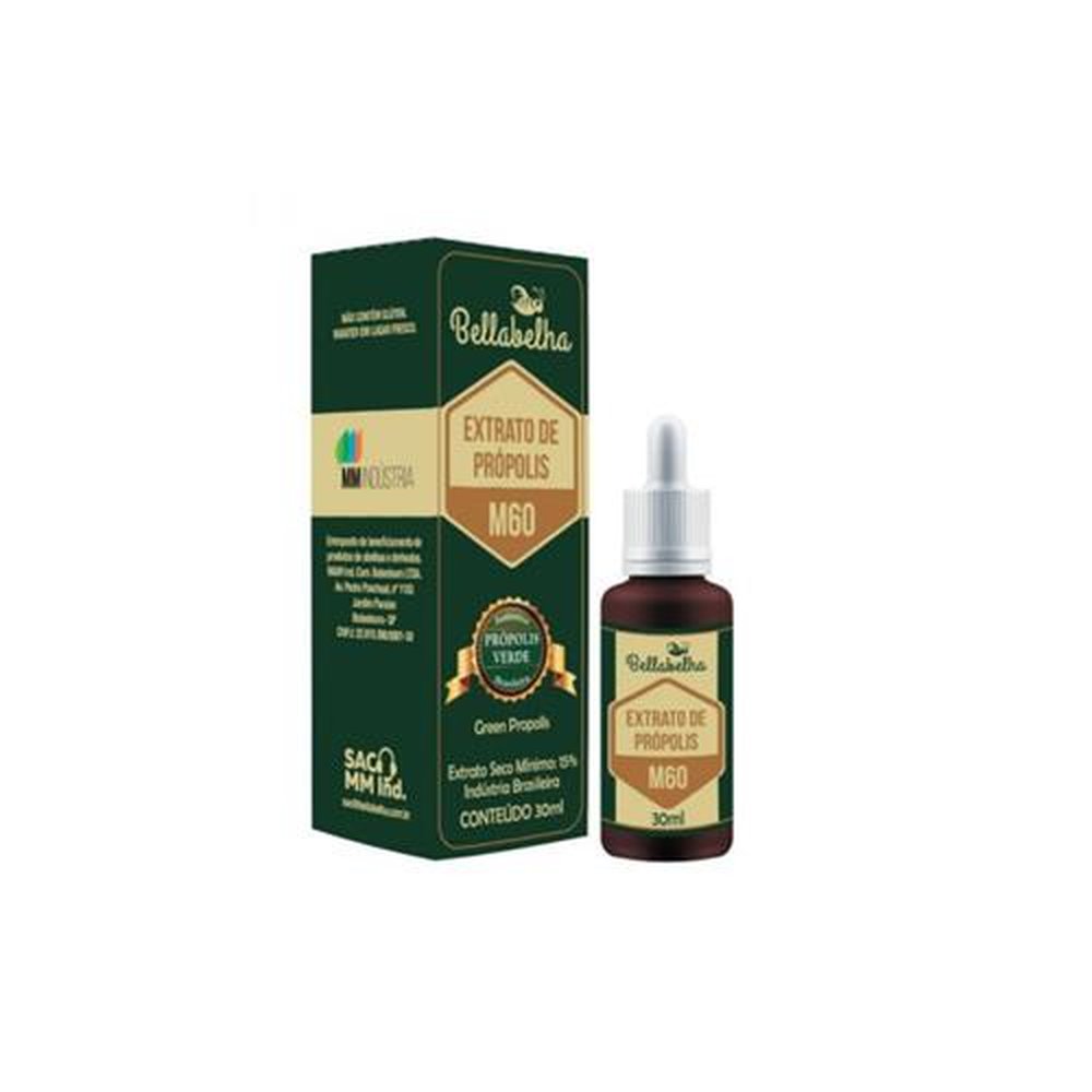 M60-Extrato de própolis verde 30ml gotas Bellabelha