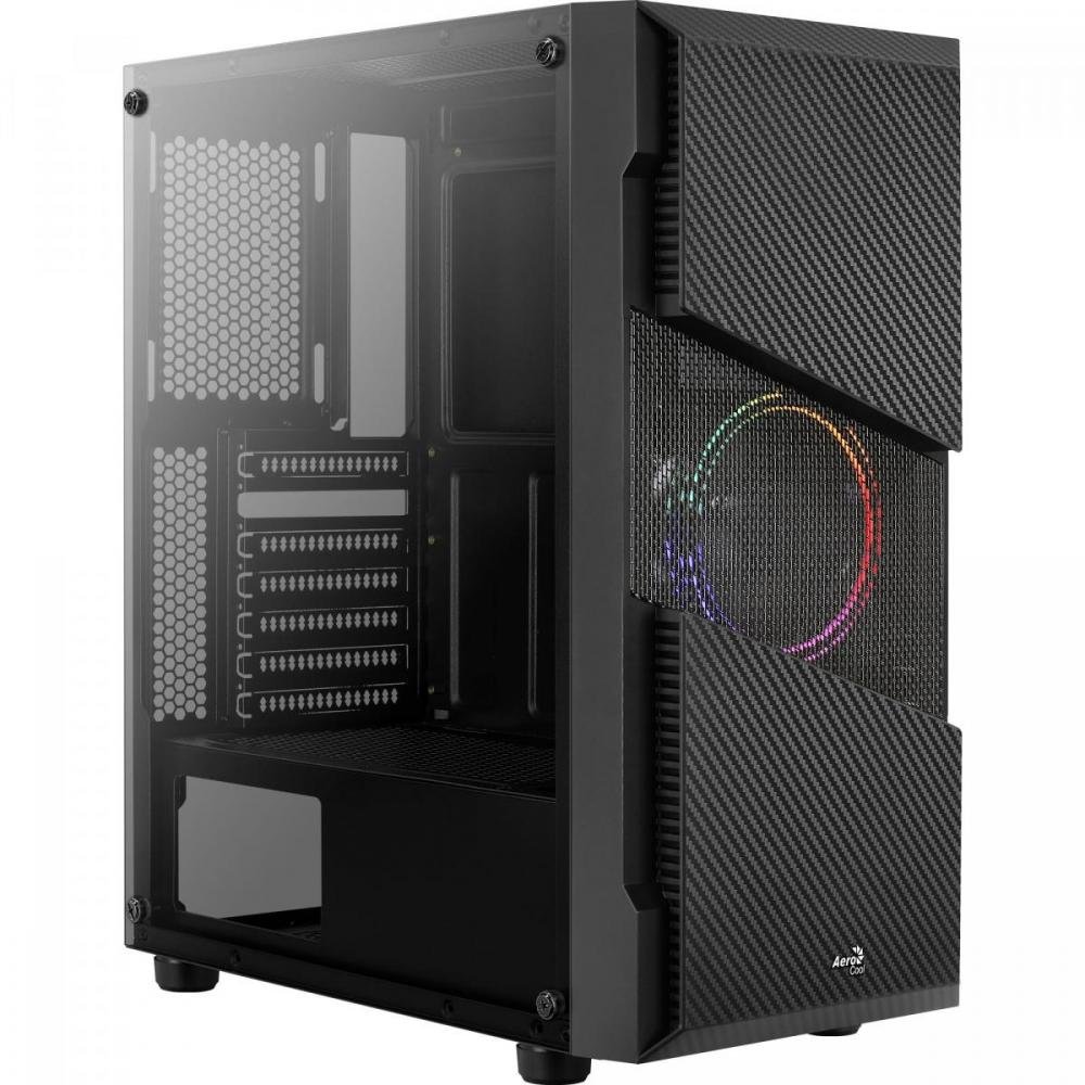 Gabinete Gamer Mid Tower Menace Saturn Frgb Preto Aerocool