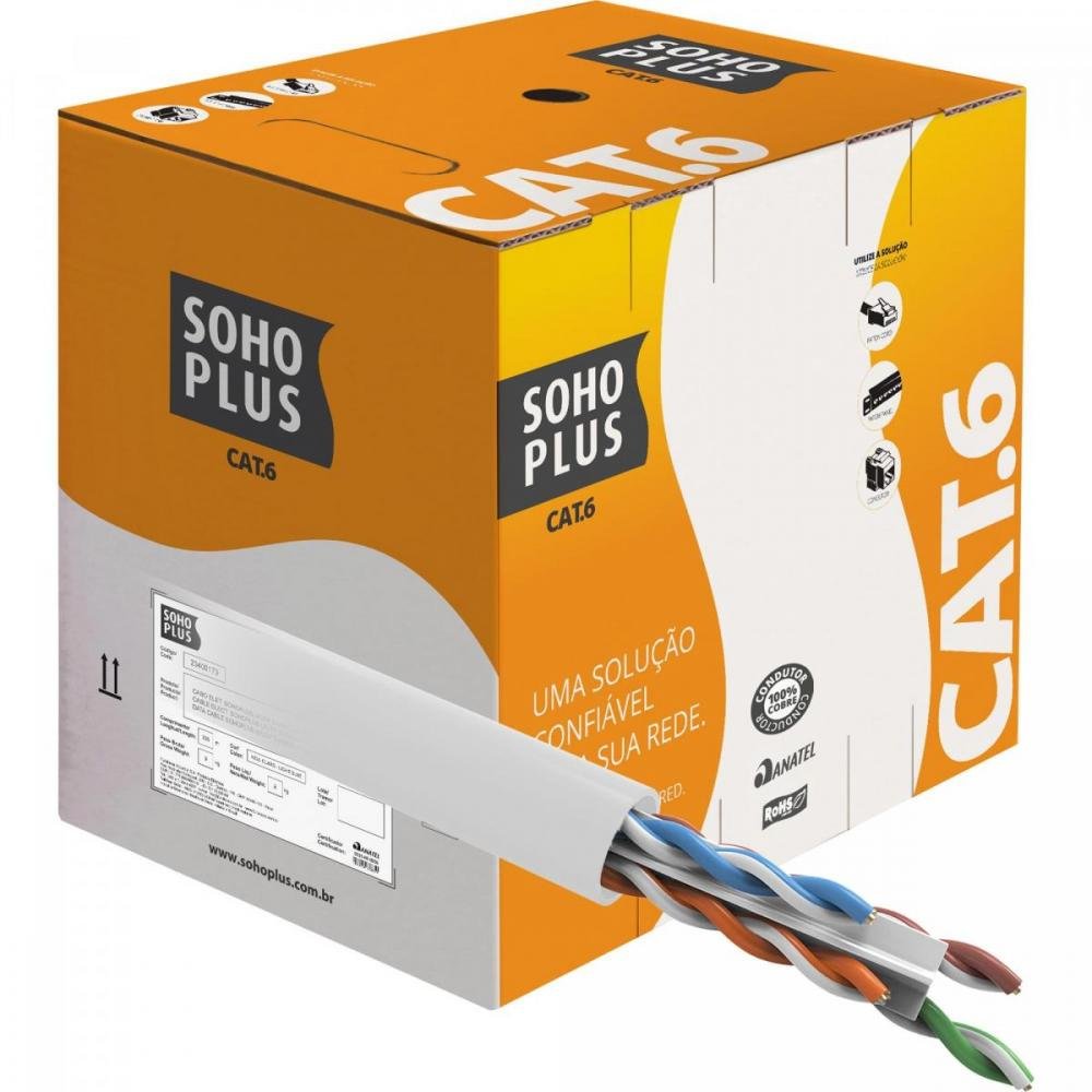 Cabo De Rede Cat6 Cmx Soho 305 Metros, Branco , Furukawa