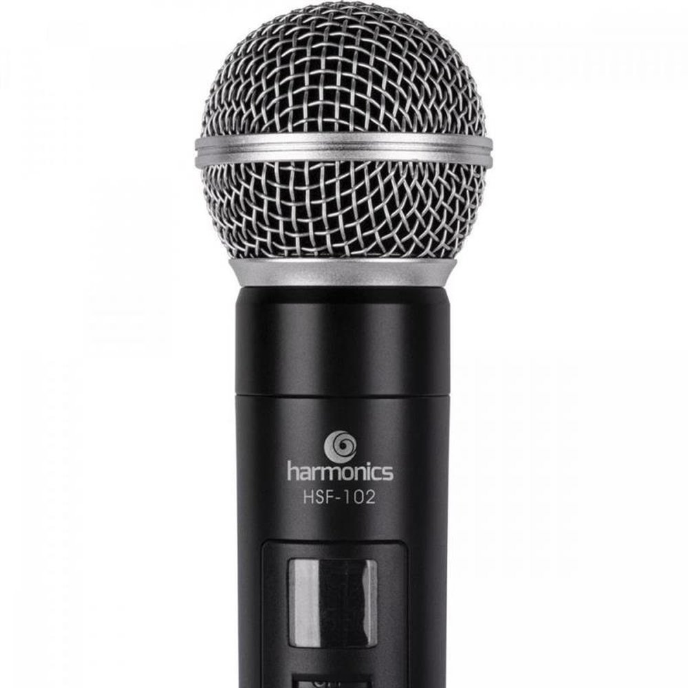 Microfone Harmonics HSF-102 Sem Fio de Mão Duplo UHF Un.Venda: PC/1