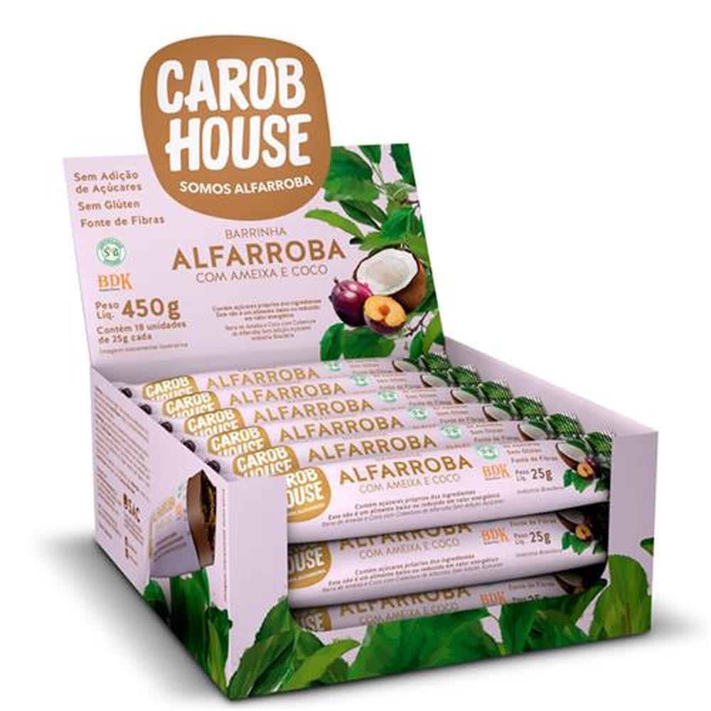 Alfarroba com Ameixa e Coco 25G Display com 18 Unidades