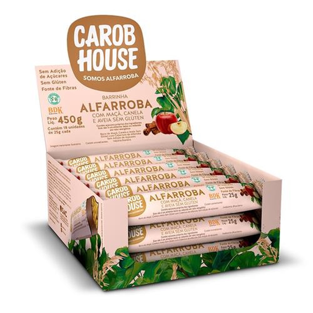 Alfarroba com Maçã e Aveia sem Glúten 25g Display com 18 Un
