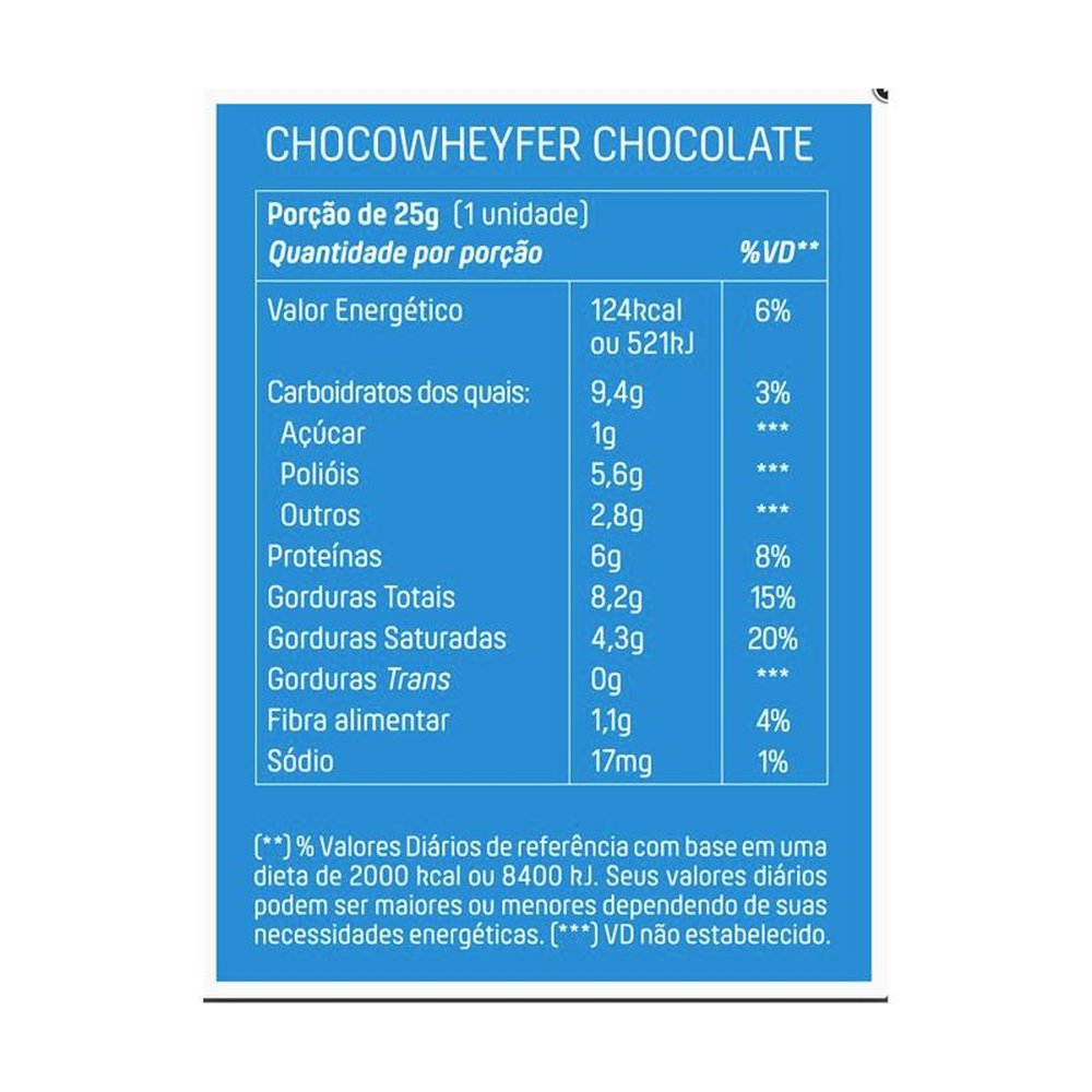 Choco Wheyfer Sabor Chocolate 25g +Mu Caixa 12 Unidades