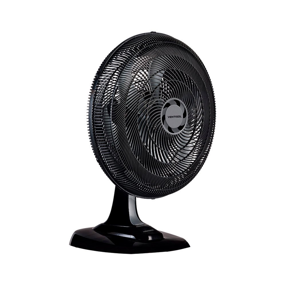 Ventilador de Mesa Ventisol 50cm Turbo 6, 3 Velocidades, 6 Pás, Preto, 220V