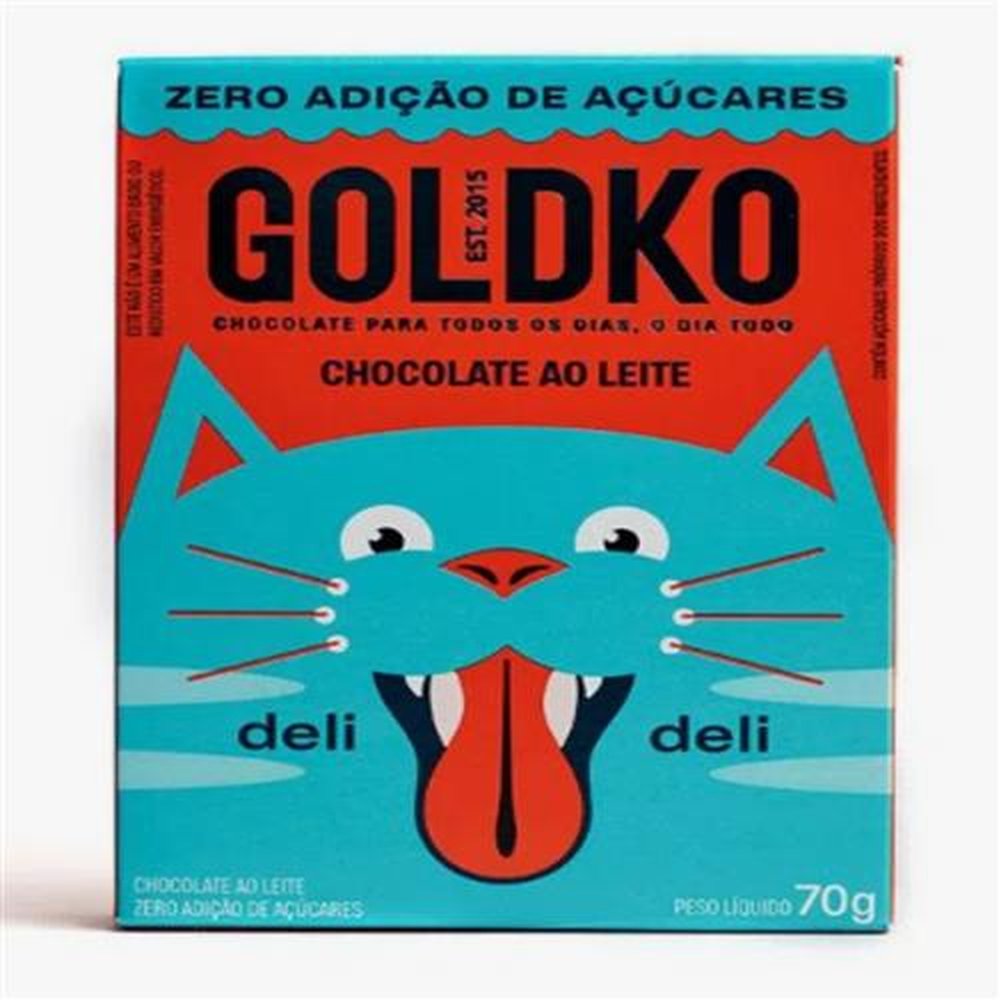 Chocolate Ao Leite Goldko Deli Deli Zero Açúcar 70g