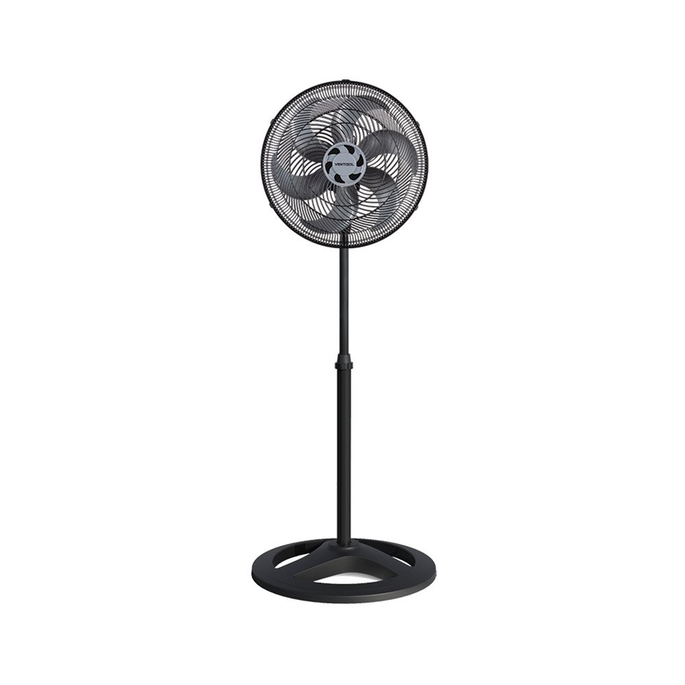 Ventilador de Coluna Ventisol 40cm Turbo 6, 3 Velocidades, 6 Pás, Preto, 110V