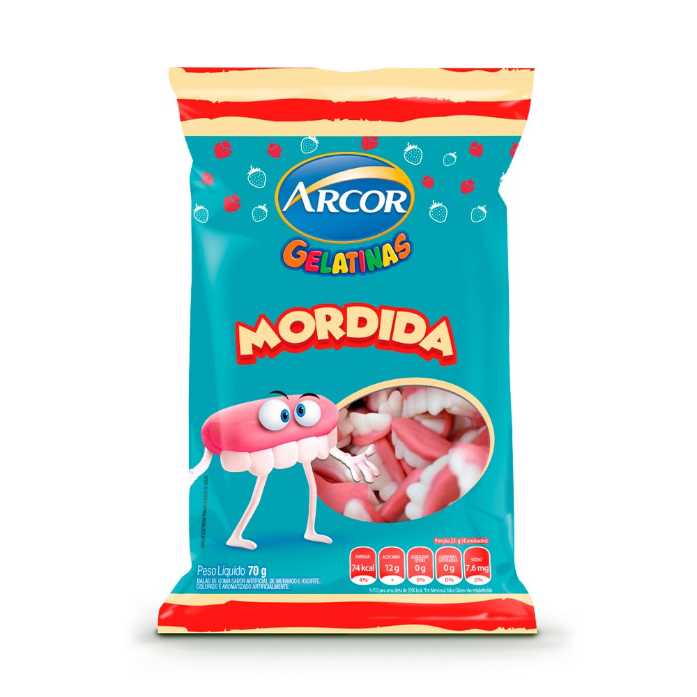 Bala Arcor Gelatinas Mordida 70g