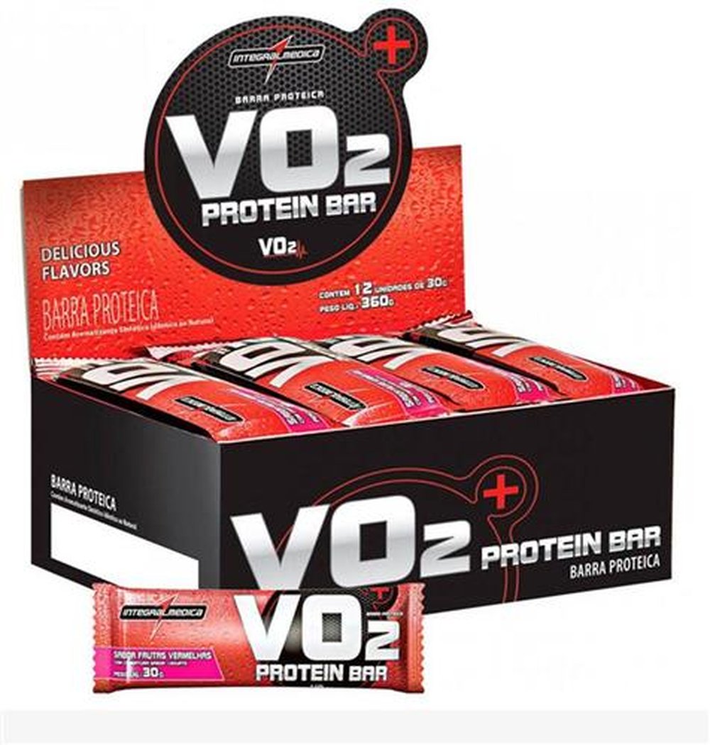 VO2 Protein Bar Frutas Vermelhas Display 12 Unidades