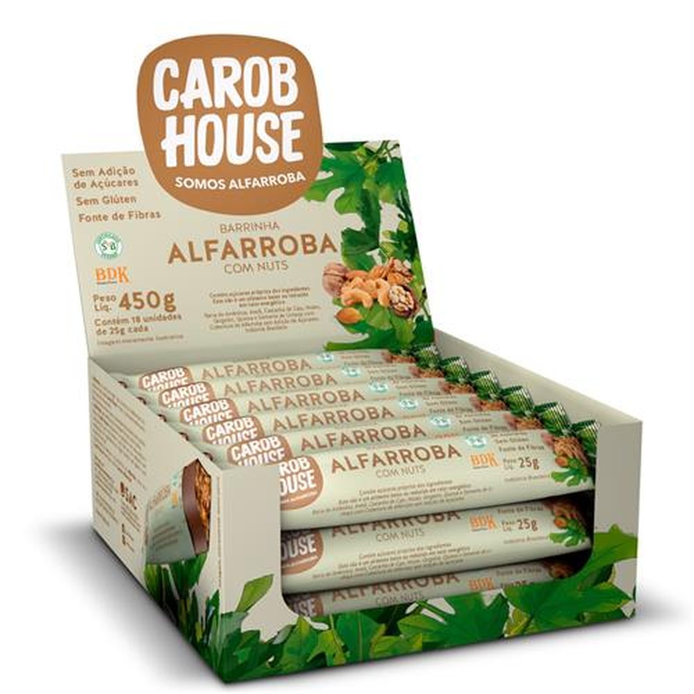 Alfarroba com Nuts 25 g Display com 18 Unidades