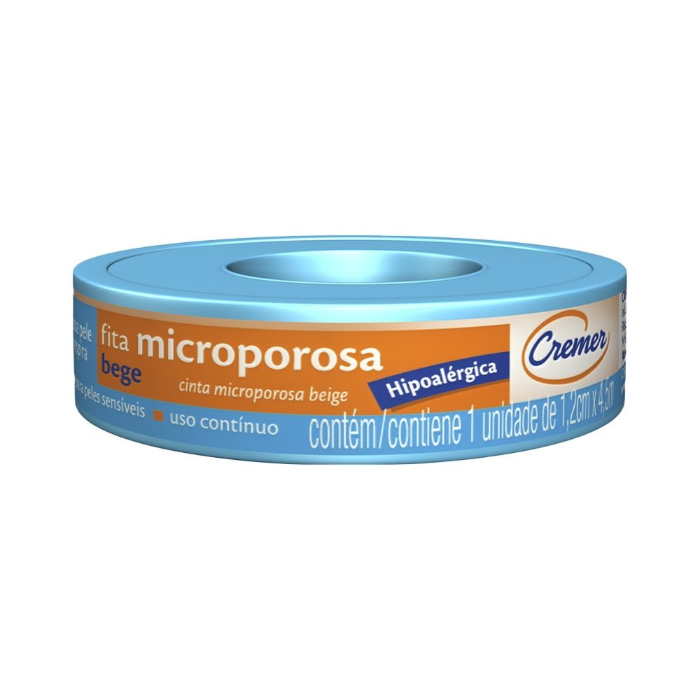Fita Microporosa Cremer Hipoalergenica Bege 1,2Cmx4,5M