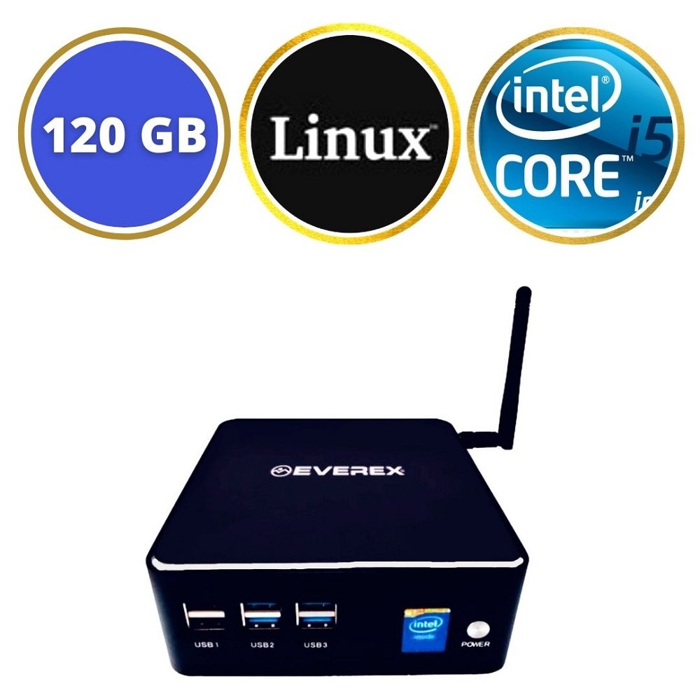 Mini PC NUC Intel Core i5-4200U, 8GB , 120 SSD e Linux - Everex