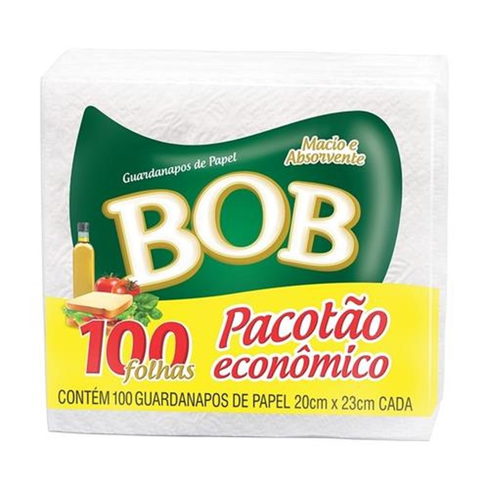 Guardanapo Bob Folha Simples 20x23 - 54und. c/100 folhas (Embalagem Atacado 3x18)