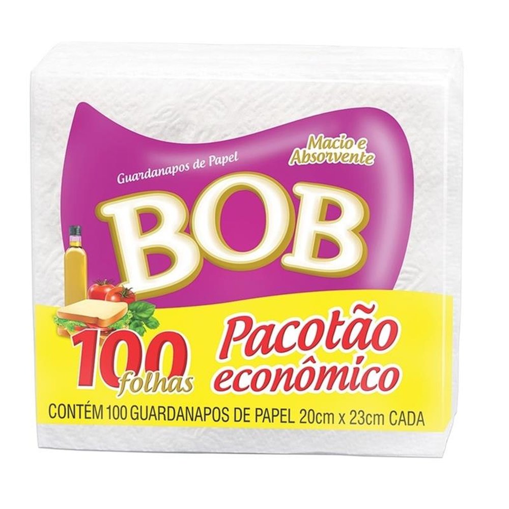 Guardanapo Bob Folha Simples 20x23 - 54und. c/100 folhas (Embalagem Atacado 3x18)