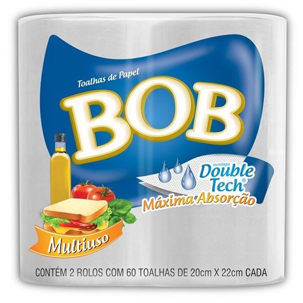 Toalha de Papel Bob Folha Dupla 12X2 (Rolo c/ 60 Folhas) (24 rolos)