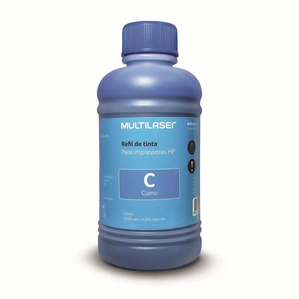 Refil de Tinta para Cartucho Impressoras HP 250ml Ciano Multilaser - RF010