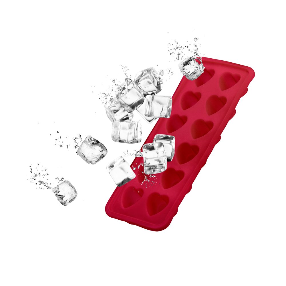 Forma de Gelo de Silicone Coração 12 Cubos Vermelha UP Home - UD149