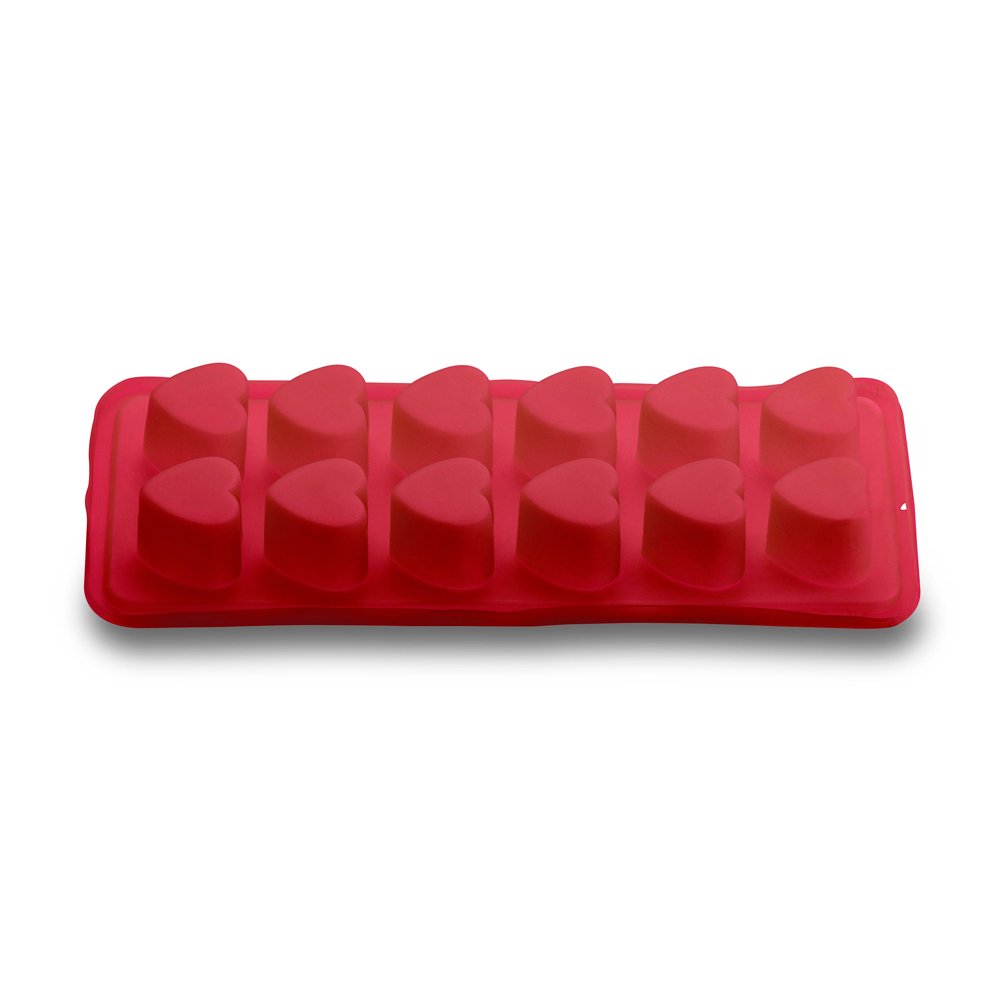 Forma de Gelo de Silicone Coração 12 Cubos Vermelha UP Home - UD149