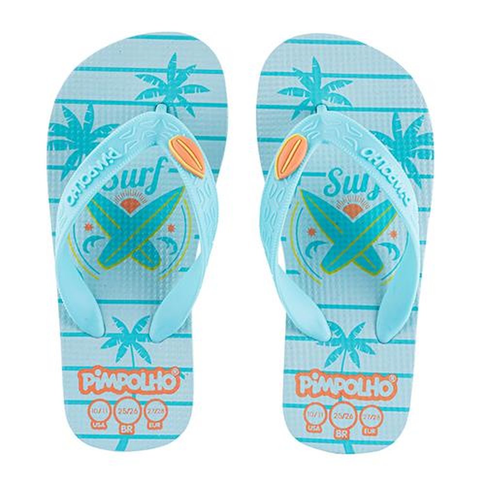 Kit Sandália Praiana Kids Azul Surf Masculino Pimpolho 12 pares - Numeração 24 a 32