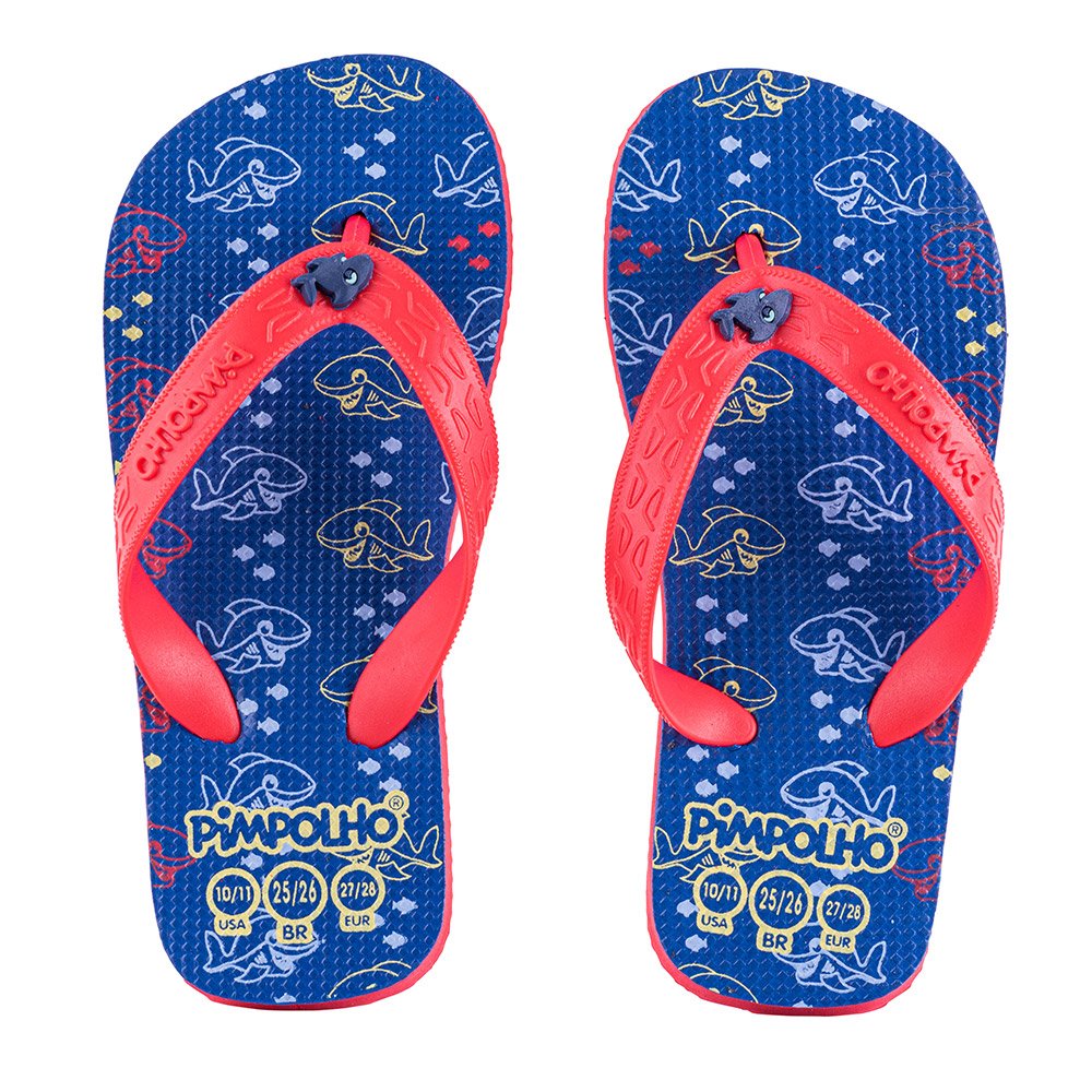 Kit Sandália Praiana Kids Azul Fd Mar Masculino Pimpolho 12 pares - Numeração 24 a 32