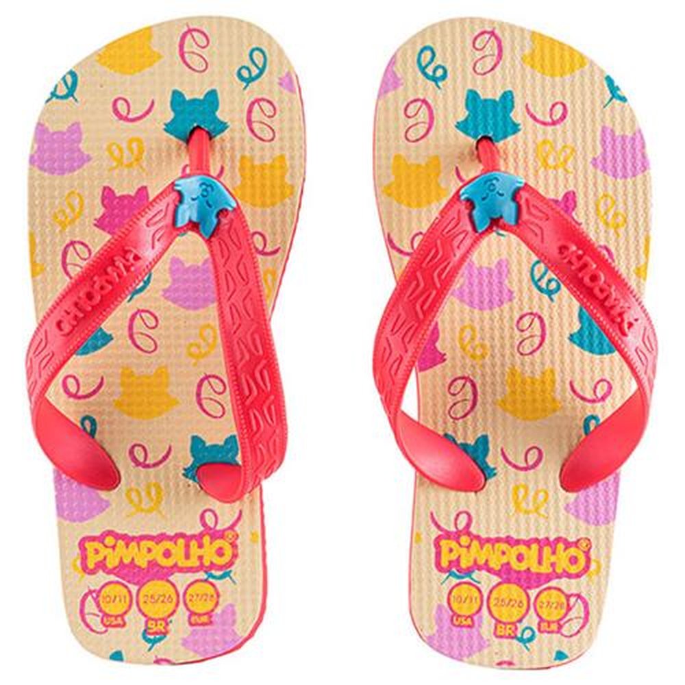 Kit Sandália Praiana Kids Vermelho Raposa Feminino Pimpolho 12 pares - Numeração 24 a 32