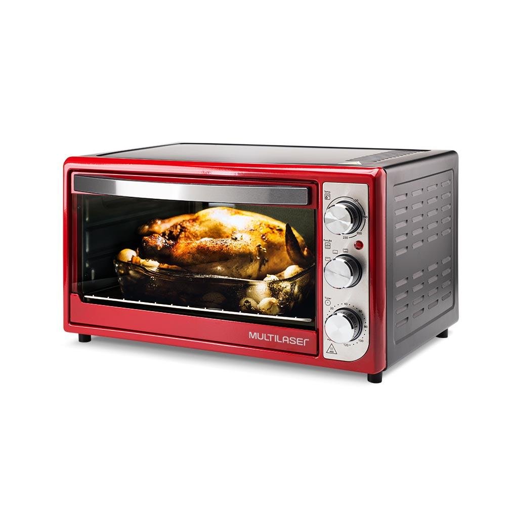 Forno Elétrico 46L Multilaser 127V 1500W Vermelho - CE129