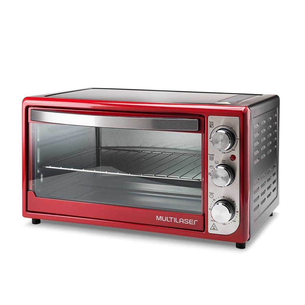 Forno Elétrico 46L Multilaser 127V 1500W Vermelho - CE129