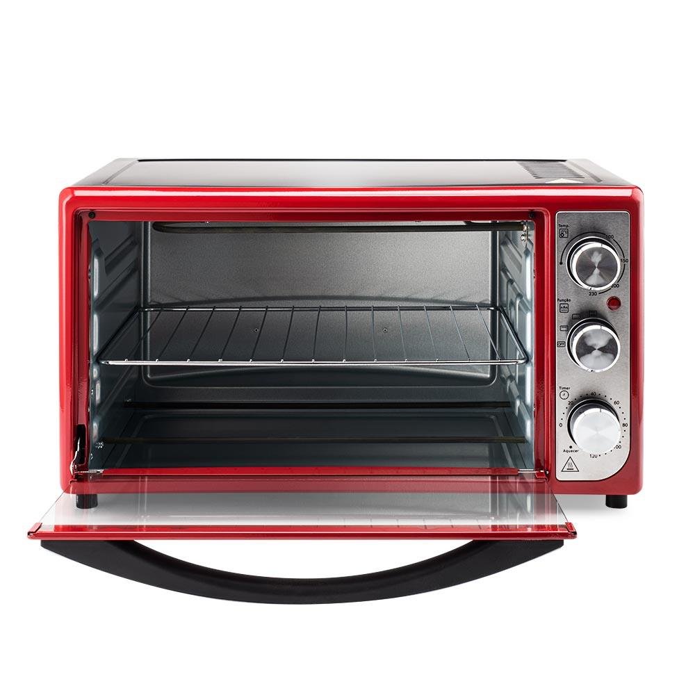 Forno Elétrico 46L Multilaser 127V 1500W Vermelho - CE129
