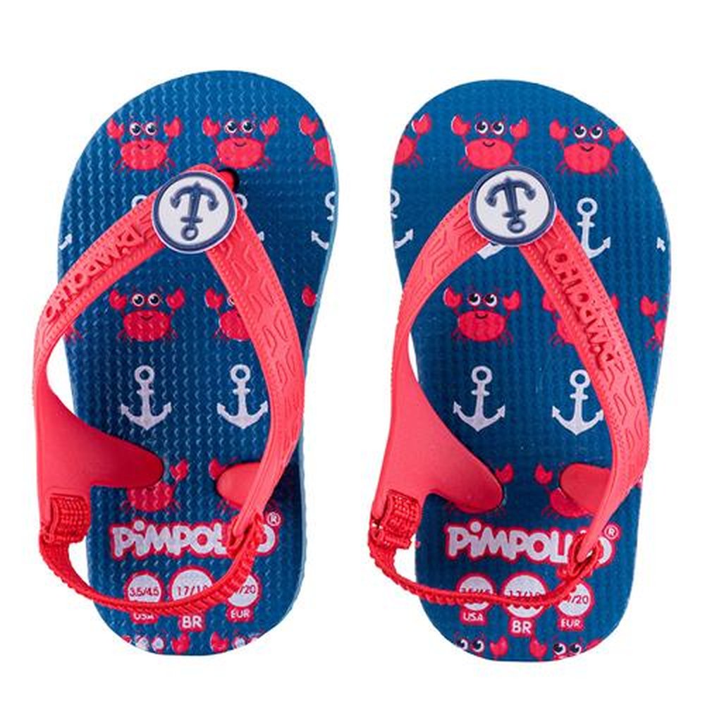 Kit Sandália Praiana Baby Azul Marinheiro Masculino Pimpolho 12 pares - Numeração 17 a 23