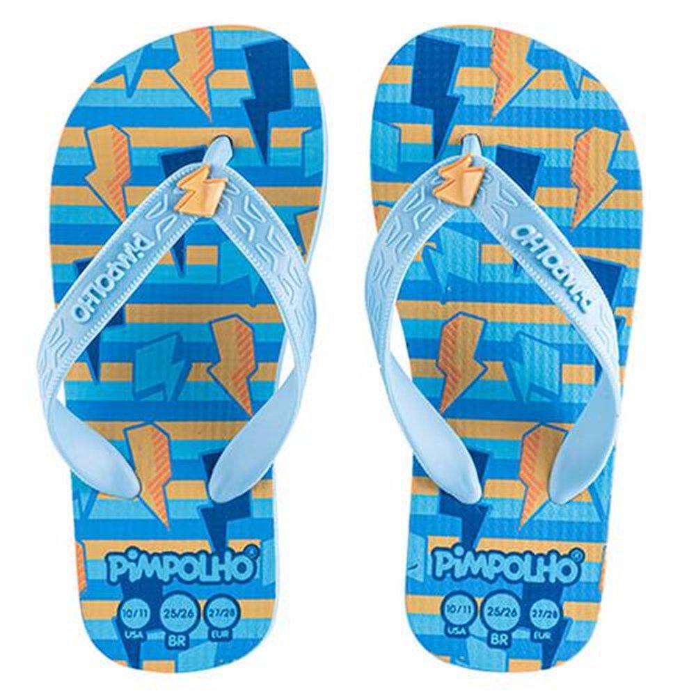 Kit Sandália Praiana Kids Azul Raio Masculino Pimpolho 12 pares - Numeração 24 a 32