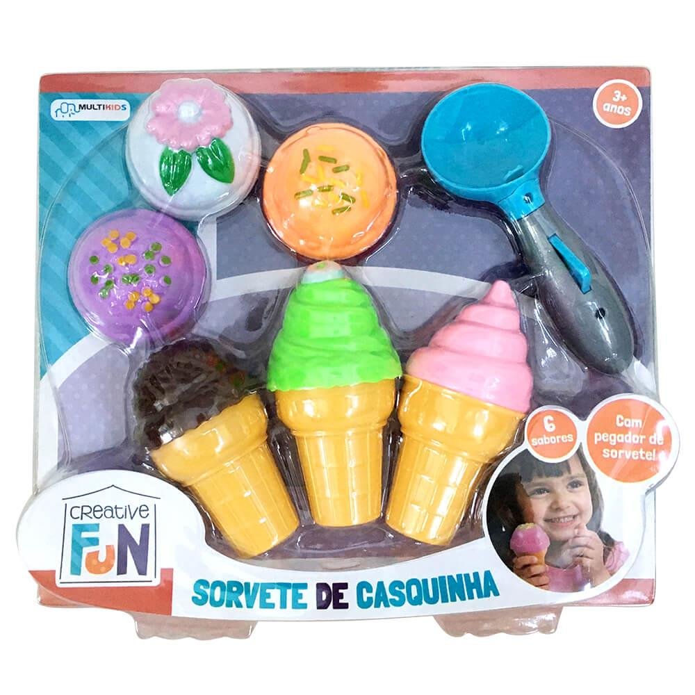 Creative Fun Sorvete de Casquinha com 6 Sabores Indicado para +3 Anos Multikids - BR651