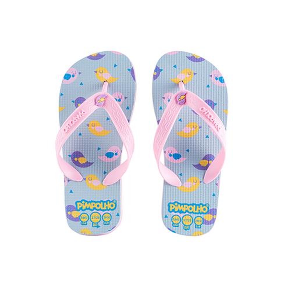 Kit Sandália Praiana Kids Rosa Passarinho Feminino Pimpolho 12 pares - Numeração 24 a 32