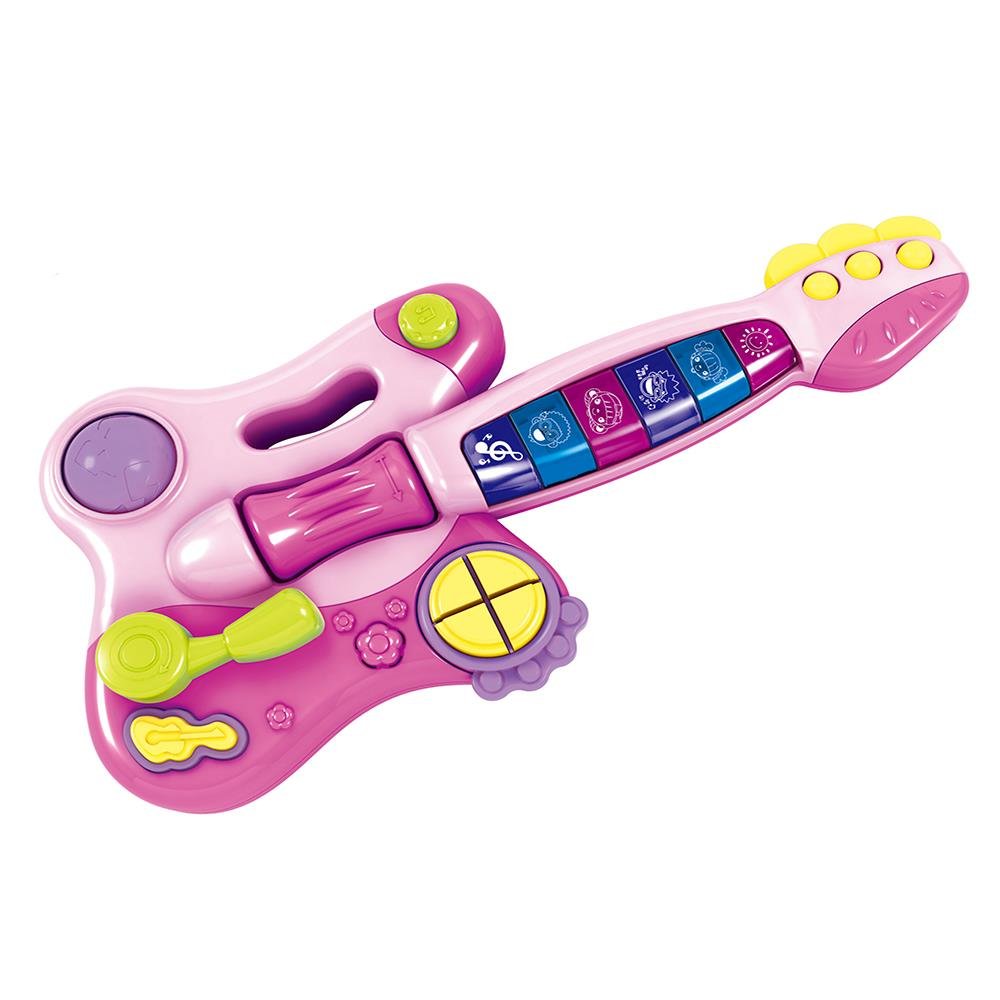Minha Primeira Guitarra Eletrica Com Som +18 Meses Rosa Multikids Baby - BR1091
