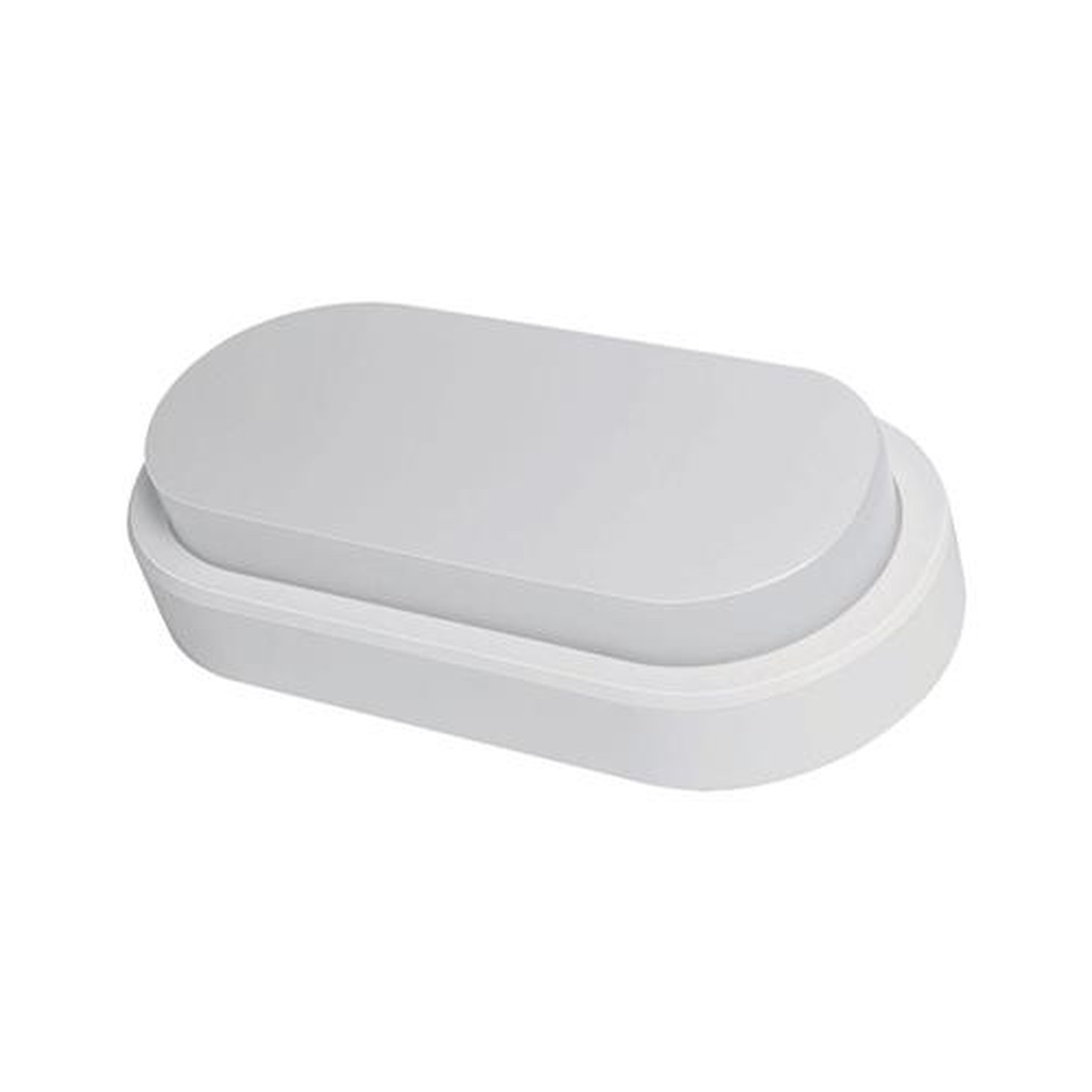 Arandela Oval Flat Led 8W 3000K Ip65 Luz Quente Cor Branca Bivolt