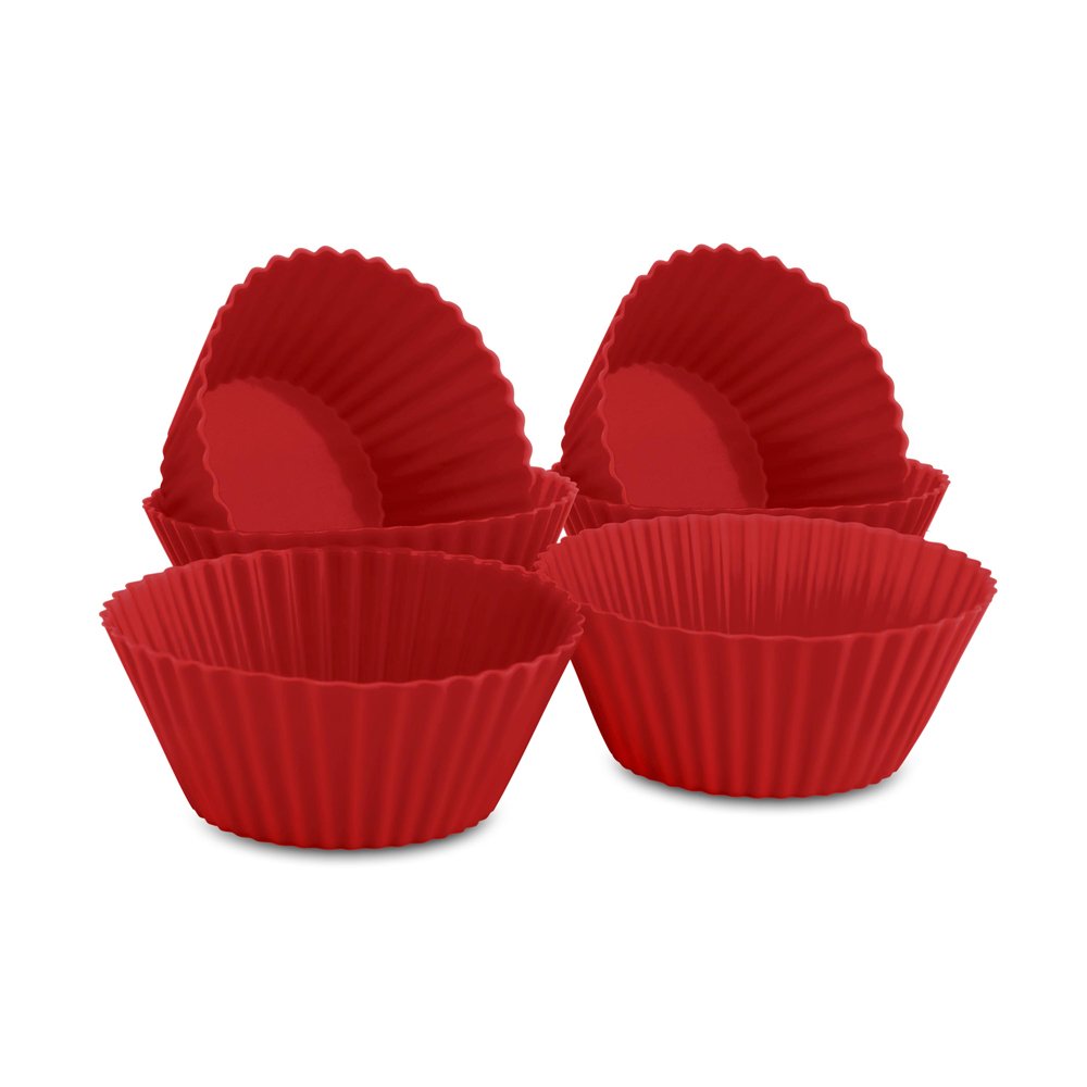Forma Silicone Cupcake Muffins 6 Peças Vermelha UP Home - UD144