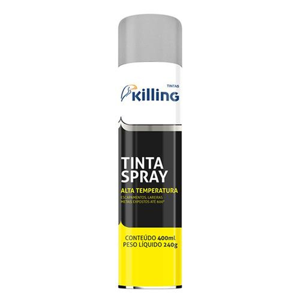 Tinta Spray Alta Temperatura 400 Ml / 240 G Alumínio Killing