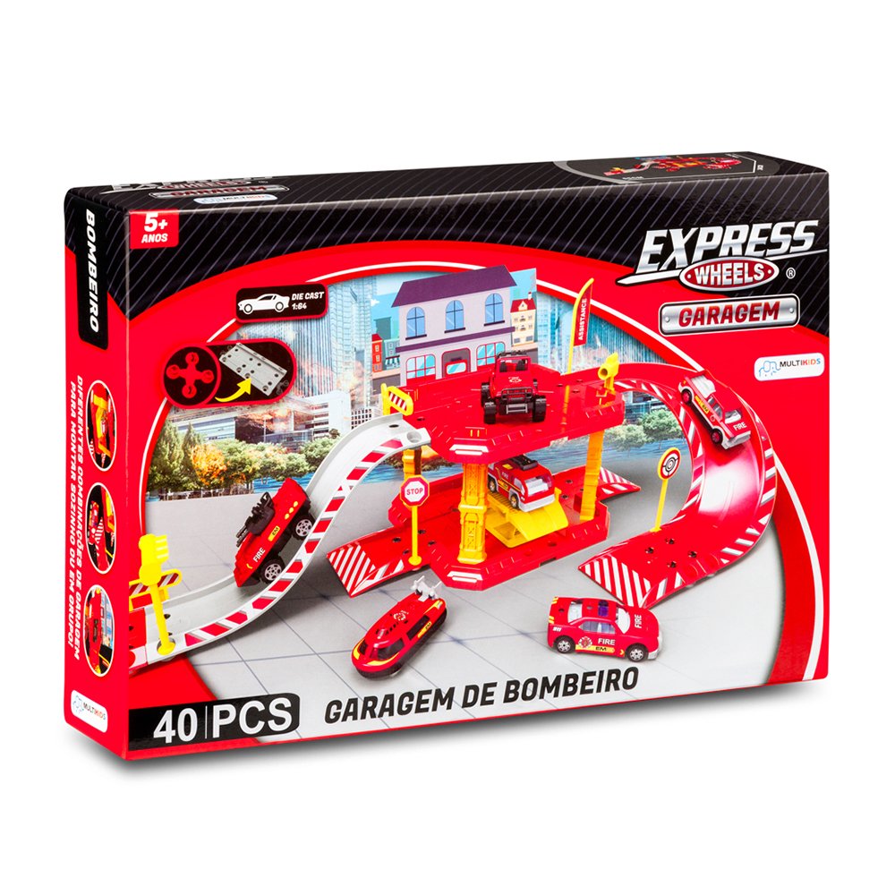 Express Wheels Garagem Bombeiro 40 Peças Multikids - BR1235