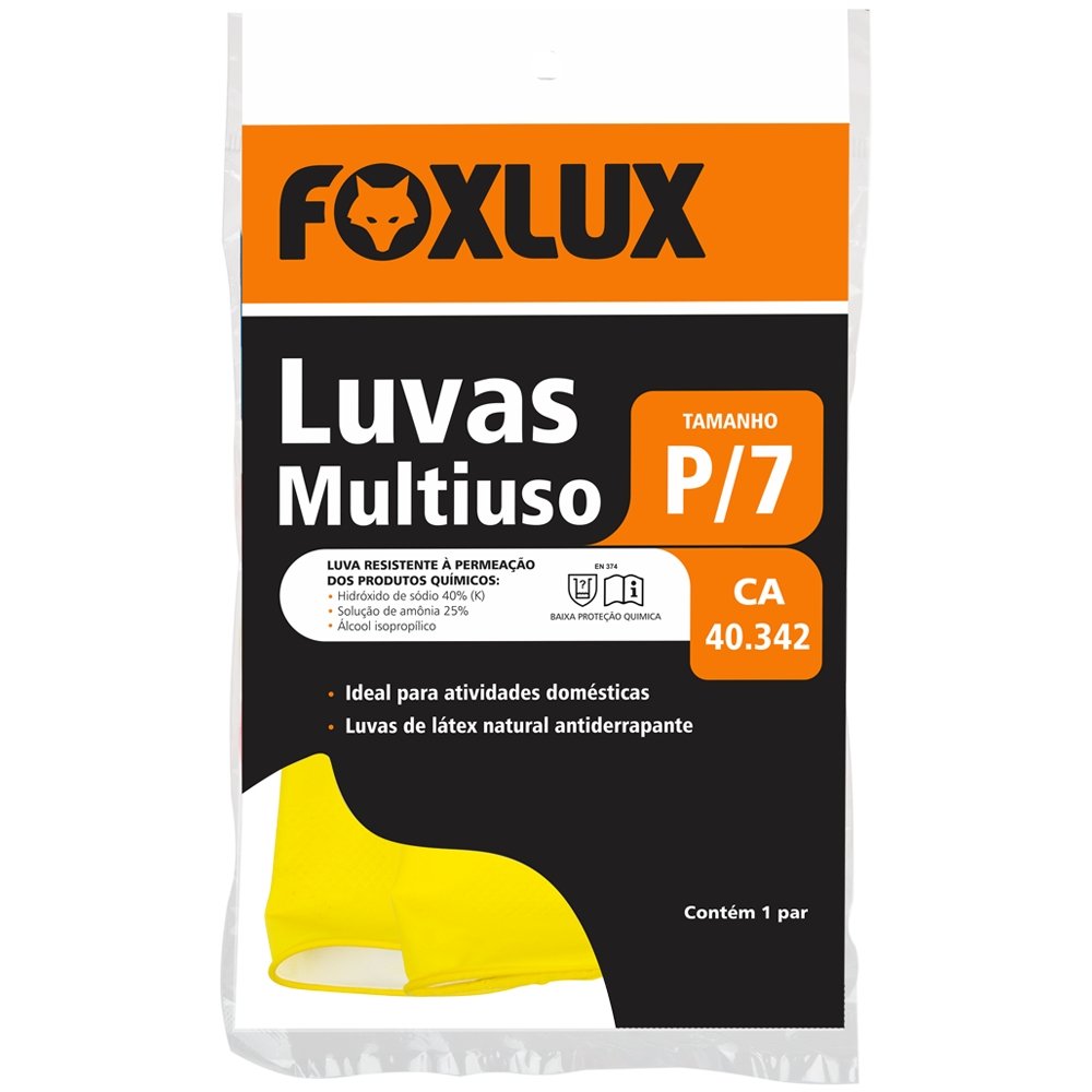 luvas multiuso latex p com ca foxlux