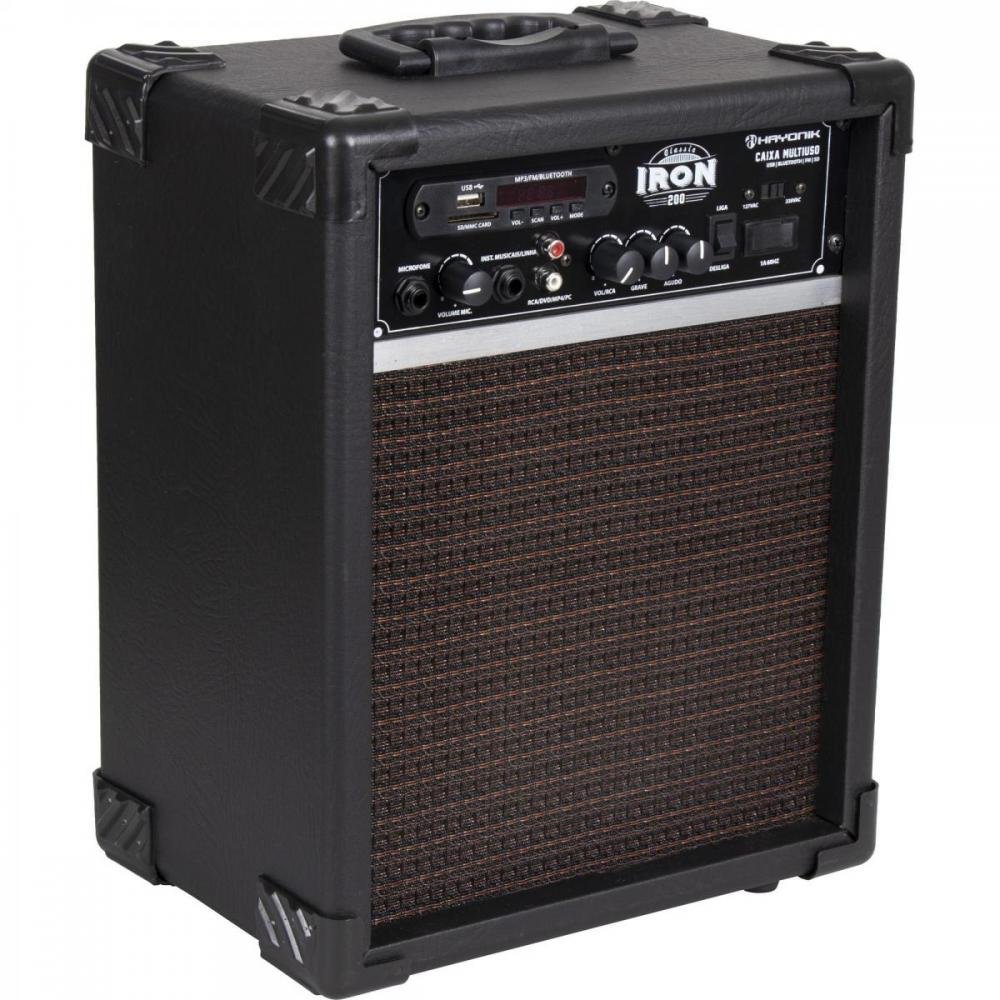 Caixa Multiuso Hayonik Iron Classic 200 30W Bluetooth Preta
