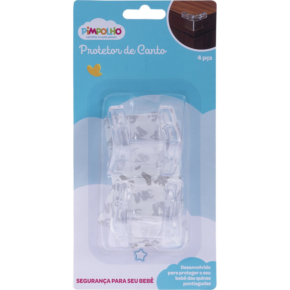 Kit Protetor De Canto Com 4 Peças Pimpolho Estojo Com 8 Unidades.