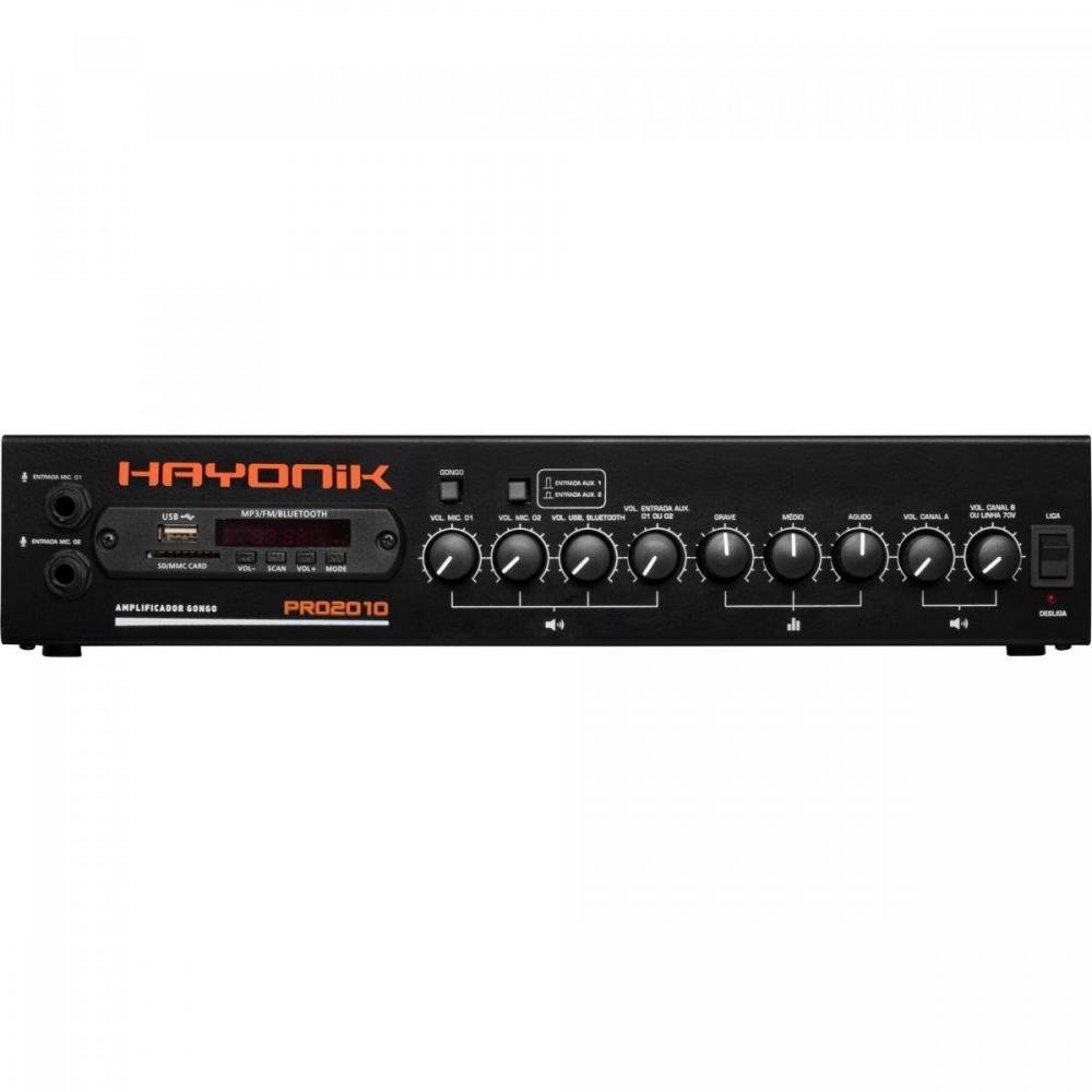 Amplificador PRO2010 200W RMS C/ Gongo HAYONIK Un.Venda: PC/1