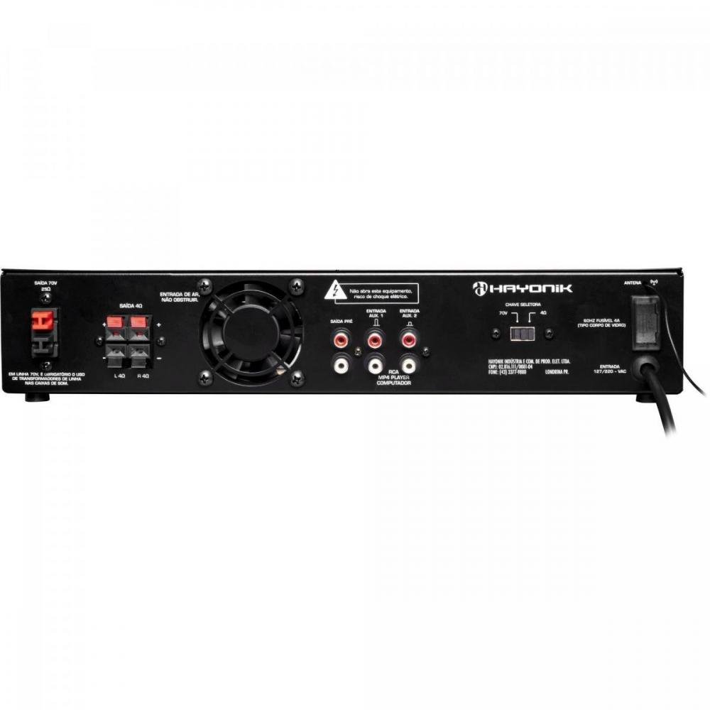 Amplificador PRO2010 200W RMS C/ Gongo HAYONIK Un.Venda: PC/1