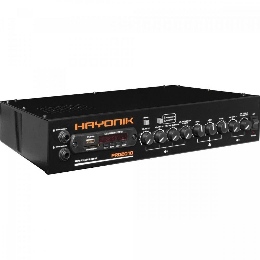 Amplificador PRO2010 200W RMS C/ Gongo HAYONIK Un.Venda: PC/1