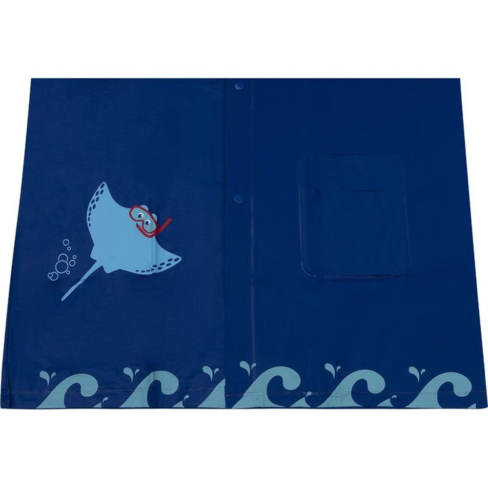 Kit Capa De Chuva Infantil Azul Oceano Feminino Pimpolho Com 6 Unidades - Tamanhos P/M/G