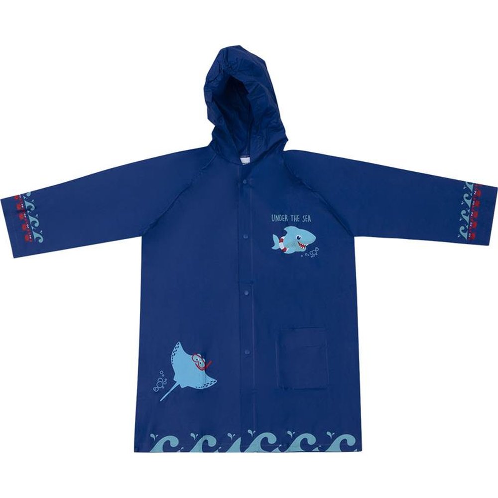Kit Capa De Chuva Infantil Azul Oceano Feminino Pimpolho Com 6 Unidades - Tamanhos P/M/G