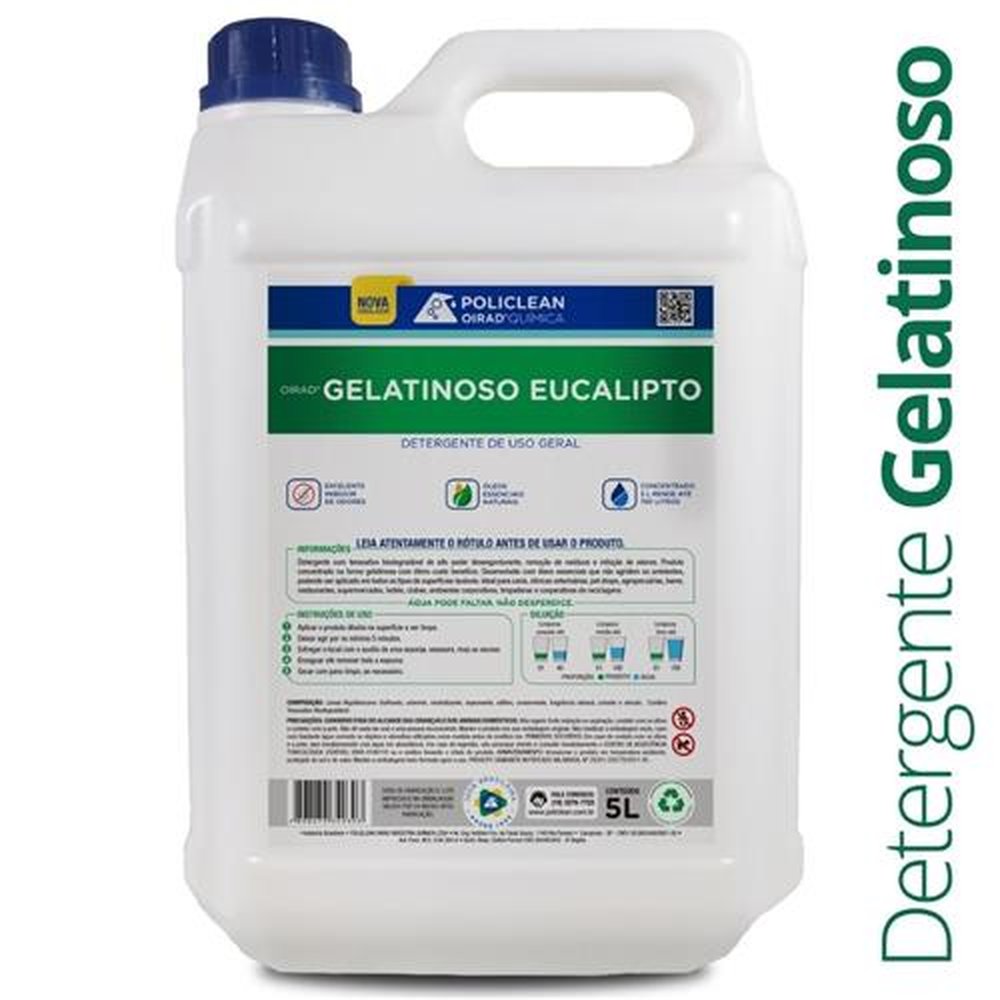 Oirad Detergente Gelatinoso Eucalipto 05 L - Remove Sujeiras e Inibe Odores