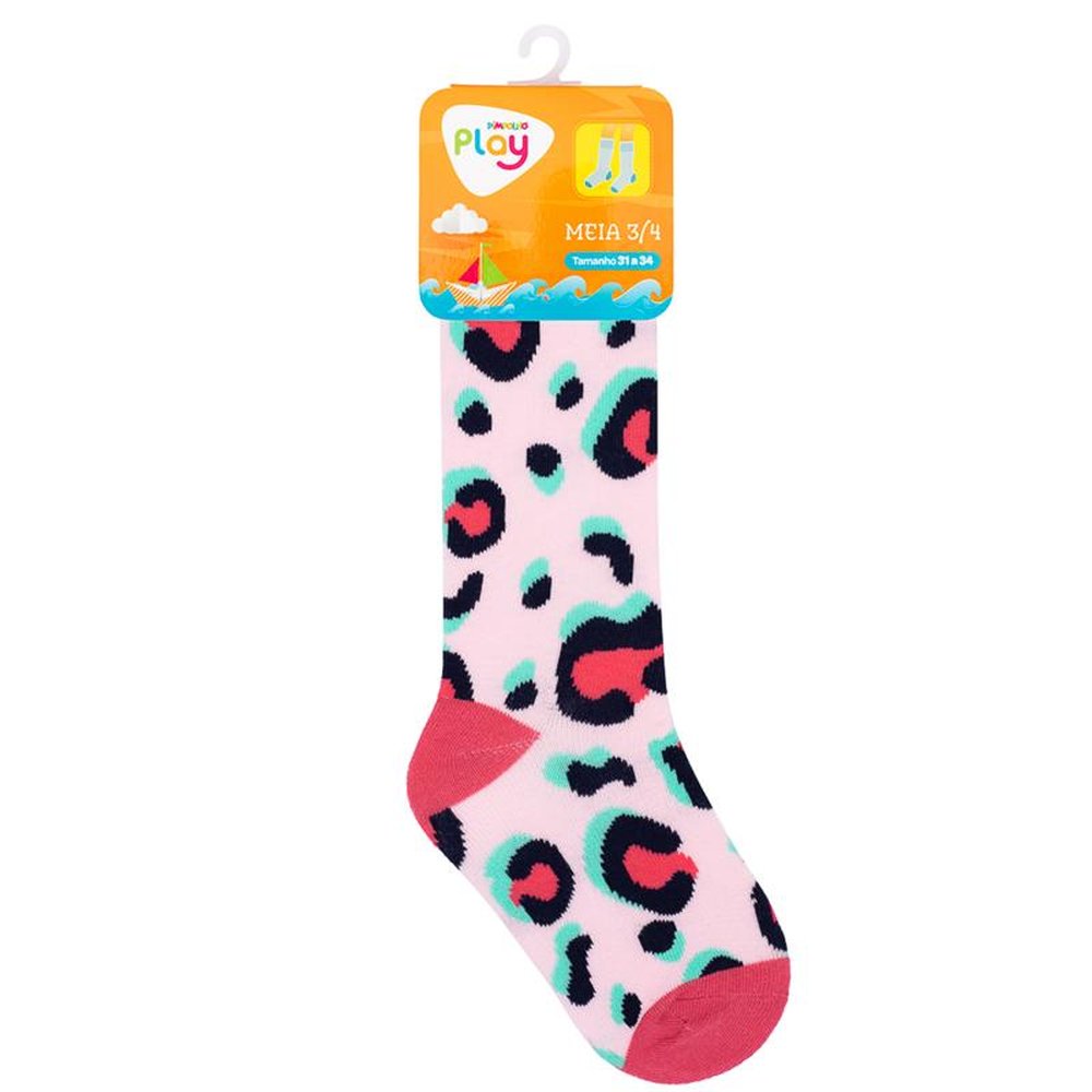 Kit Meia 3/4 Infantil Divertida 31-34 Feminino Pimpolho Com 6 Pares.