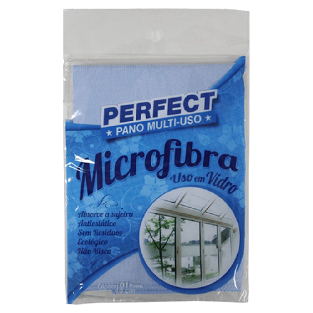 Pano Microfibra Az P/Vidro 40X40 Perfect